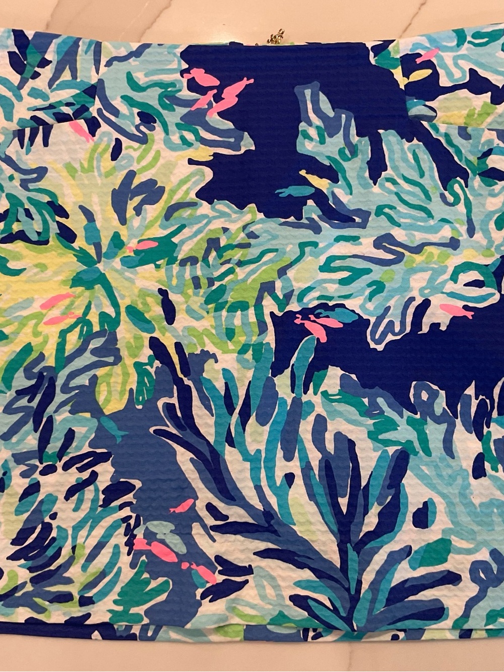 Lilly Pulitzer Women’s Navy Aqua Tropical Print Skort